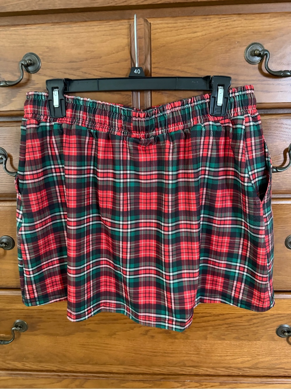 Red Plaid Drawstring skort - Picture 5 of 10